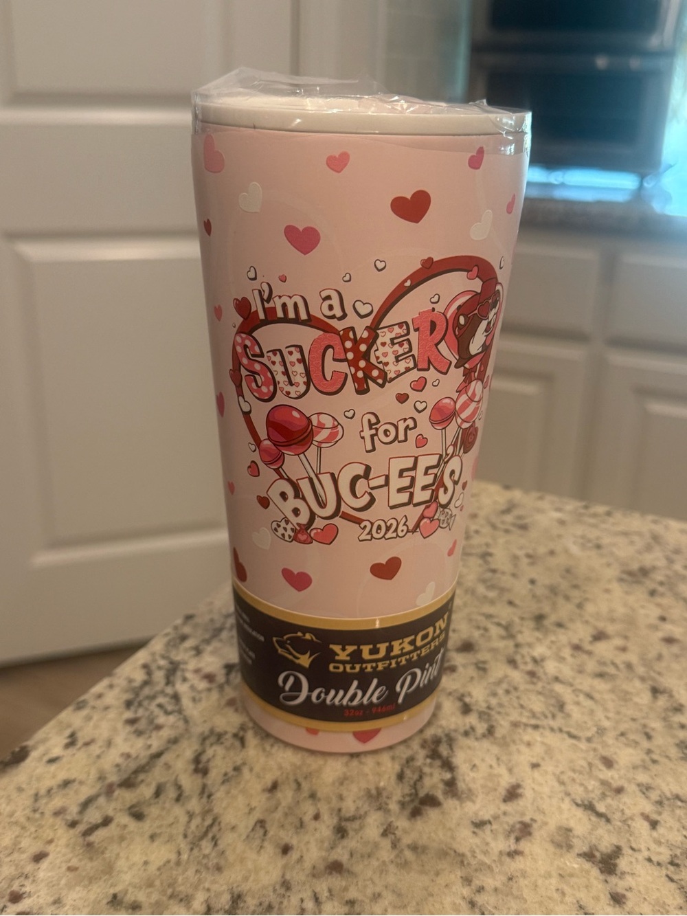Buc-ee's 'I'm a Sucker for Buc-ee's' 2024 Pink Valentine Tumbler